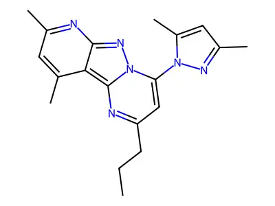 4-(3,5-dimethyl-1H-pyrazol-1-yl)-8,10-dimethyl-2-propylpyrido[2',3':3,4]pyrazolo[1,5-a]pyrimidine structure