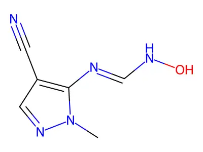 N'-(4-cyano-1-methyl-1H-pyrazol-5-yl)-N-hydroxymethanimidamide structure