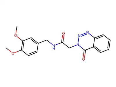 N-[(3,4-dimethoxyphenyl)methyl]-2-(4-oxo-1,2,3-benzotriazin-3-yl)acetamide structure