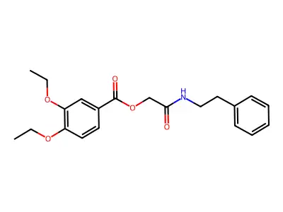[(2-Phenylethyl)carbamoyl]methyl 3,4-diethoxybenzoate structure