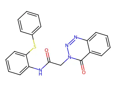 4-Oxo-N-[2-(phenylthio)phenyl]-1,2,3-benzotriazine-3(4H)-acetamide structure