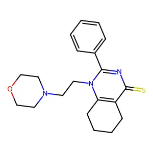 1-(2-morpholinoethyl)-2-phenyl-5,6,7,8-tetrahydroquinazoline-4(1H)-thione structure