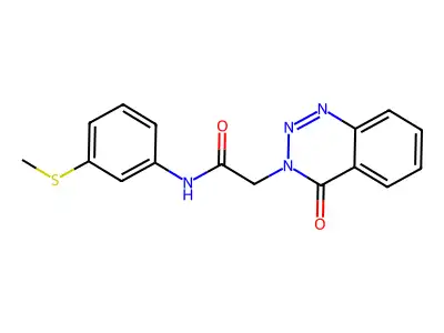 N-[3-(methylsulfanyl)phenyl]-2-(4-oxo-1,2,3-benzotriazin-3(4H)-yl)acetamide structure