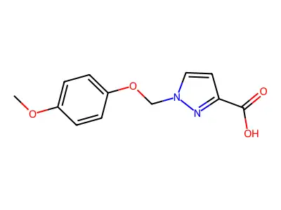 1-[(4-methoxyphenoxy)methyl]-1H-pyrazole-3-carboxylic acid structure
