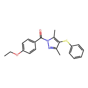 (3,5-Dimethyl-4-phenylsulfanylpyrazol-1-yl)-(4-ethoxyphenyl)methanone structure
