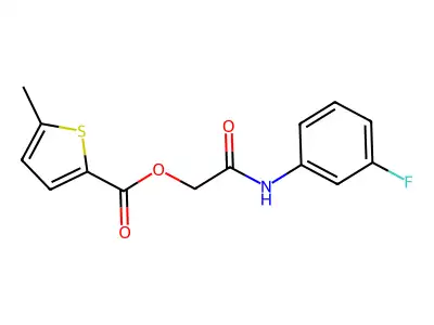 [2-(3-Fluoroanilino)-2-oxoethyl] 5-methylthiophene-2-carboxylate structure