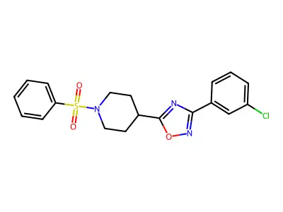 3-(3-Chlorophenyl)-5-(1-(phenylsulfonyl)piperidin-4-yl)-1,2,4-oxadiazole structure
