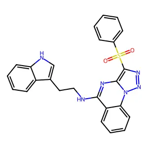 3-(benzenesulfonyl)-N-[2-(1H-indol-3-yl)ethyl]triazolo[1,5-a]quinazolin-5-amine structure