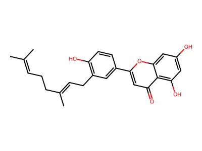 2-[3-(3,7-Dimethylocta-2,6-dienyl)-4-hydroxyphenyl]-5,7-dihydroxychromen-4-one structure