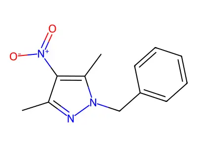 1-benzyl-3,5-dimethyl-4-nitro-1H-pyrazole structure