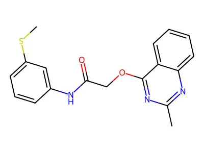 2-[(2-methylquinazolin-4-yl)oxy]-N-[3-(methylsulfanyl)phenyl]acetamide structure