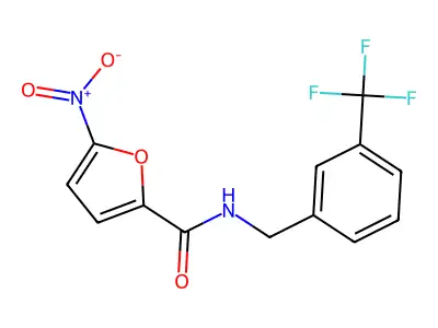5-nitro-N-{[3-(trifluoromethyl)phenyl]methyl}furan-2-carboxamide structure