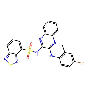 N-(3-((4-bromo-2-methylphenyl)amino)quinoxalin-2-yl)benzo[c][1,2,5]thiadiazole-4-sulfonamide structure