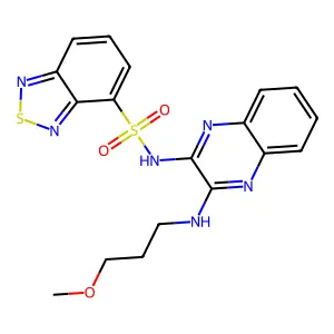 N-(3-((3-methoxypropyl)amino)quinoxalin-2-yl)benzo[c][1,2,5]thiadiazole-4-sulfonamide structure