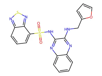 N-(3-((furan-2-ylmethyl)amino)quinoxalin-2-yl)benzo[c][1,2,5]thiadiazole-4-sulfonamide structure