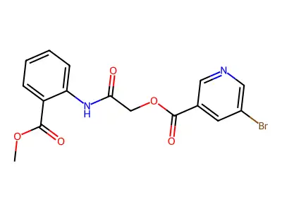 [2-(2-Methoxycarbonylanilino)-2-oxoethyl] 5-bromopyridine-3-carboxylate structure
