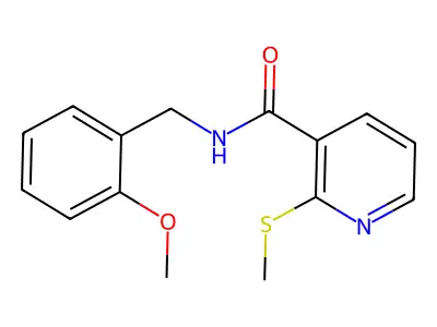 N-[(2-methoxyphenyl)methyl]-2-(methylsulfanyl)pyridine-3-carboxamide structure