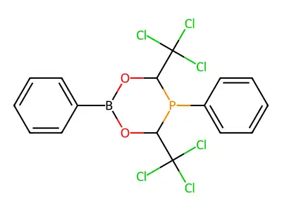 1,3,5,2-Dioxaphosphaborinane, 2,5-diphenyl-4,6-bis(trichloromethyl)- structure