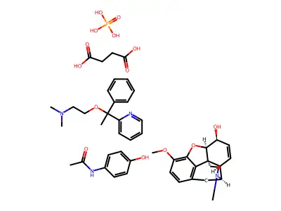 Acetaminophen mixture with codeine and doxylamine structure
