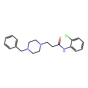 3-(4-benzylpiperazin-1-yl)-N-(2-chlorophenyl)propanamide structure