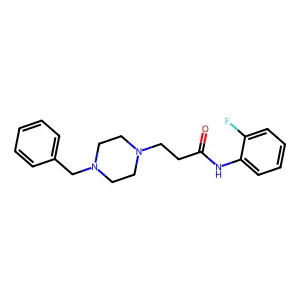 3-(4-benzylpiperazin-1-yl)-N-(2-fluorophenyl)propanamide structure