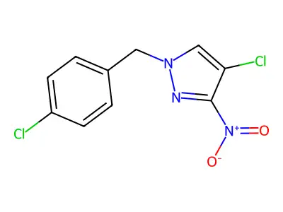 4-chloro-1-(4-chlorobenzyl)-3-nitro-1H-pyrazole structure