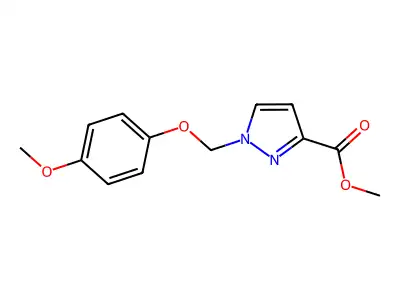 Methyl 1-((4-methoxyphenoxy)methyl)-1H-pyrazole-3-carboxylate structure