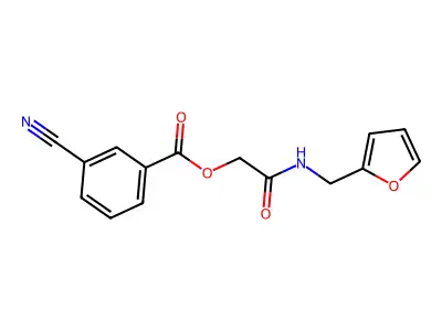 [2-(Furan-2-ylmethylamino)-2-oxoethyl] 3-cyanobenzoate structure
