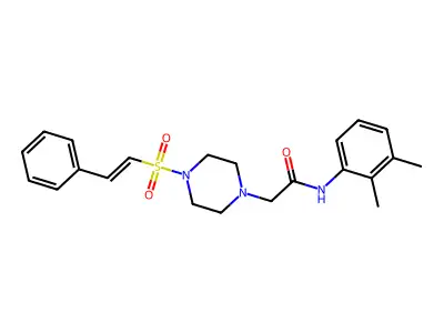 N-(2,3-dimethylphenyl)-2-[4-[(E)-2-phenylethenyl]sulfonylpiperazin-1-yl]acetamide structure