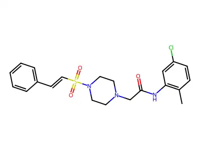 N-(5-chloro-2-methylphenyl)-2-[4-[(E)-2-phenylethenyl]sulfonylpiperazin-1-yl]acetamide structure