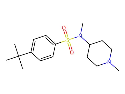 4-tert-butyl-N-methyl-N-(1-methylpiperidin-4-yl)benzene-1-sulfonamide structure