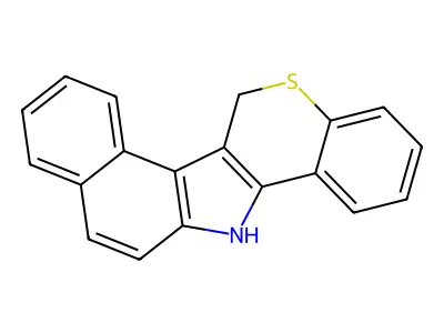 Benzo(e)(1)benzothiopyrano(4,3-b)indole, 6,13-dihydro- structure