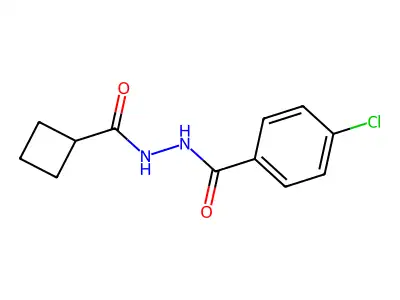 4-chloro-N'-(cyclobutanecarbonyl)benzohydrazide structure