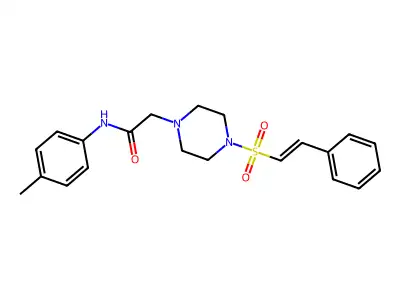 N-(4-methylphenyl)-2-[4-[(E)-2-phenylethenyl]sulfonylpiperazin-1-yl]acetamide structure