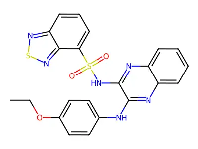 N-[3-(4-ethoxyanilino)quinoxalin-2-yl]-2,1,3-benzothiadiazole-4-sulfonamide structure