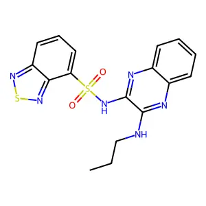 N-(3-(propylamino)quinoxalin-2-yl)benzo[c][1,2,5]thiadiazole-4-sulfonamide structure