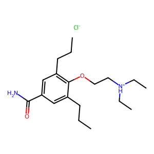 Benzamide, 4-(2-(diethylamino)ethoxy)-3,5-dipropyl-, monohydrochloride structure
