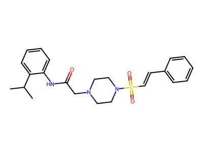2-[4-(2-phenylethenesulfonyl)piperazin-1-yl]-N-[2-(propan-2-yl)phenyl]acetamide structure