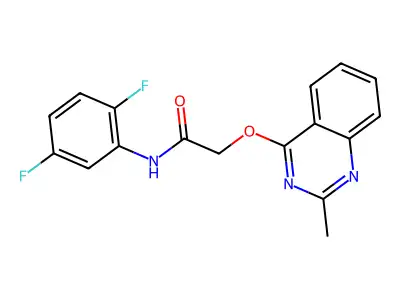 N-(2,5-difluorophenyl)-2-[(2-methylquinazolin-4-yl)oxy]acetamide structure