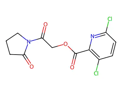 2-Oxo-2-(2-oxopyrrolidin-1-yl)ethyl 3,6-dichloropyridine-2-carboxylate structure