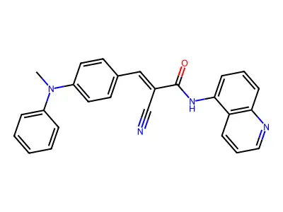 2-cyano-3-{4-[methyl(phenyl)amino]phenyl}-N-(quinolin-5-yl)prop-2-enamide structure