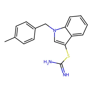 ({1-[(4-methylphenyl)methyl]-1H-indol-3-yl}sulfanyl)methanimidamide structure