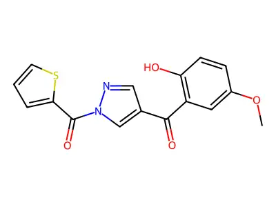 [4-(2-Hydroxy-5-methoxybenzoyl)-1H-pyrazol-1-yl]-2-thienylmethanone structure