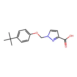 1-[(4-tert-butylphenoxy)methyl]-1H-pyrazole-3-carboxylic acid structure