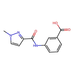 3-(1-methyl-1H-pyrazole-3-amido)benzoic acid structure