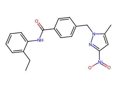N-(2-ethylphenyl)-4-[(5-methyl-3-nitro-1H-pyrazol-1-yl)methyl]benzamide structure