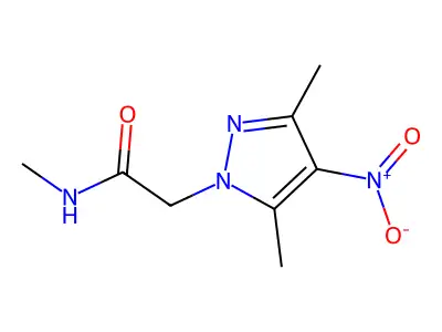 2-(3,5-dimethyl-4-nitro-1H-pyrazol-1-yl)-N-methylacetamide structure
