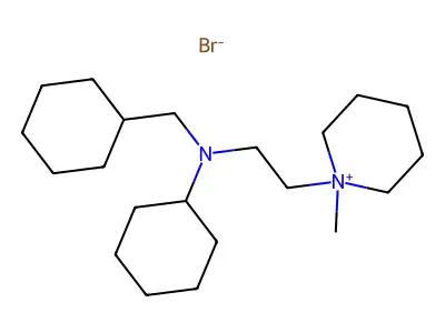 Piperidinium, 1-(2-(cyclohexyl(cyclohexylmethyl)amino)ethyl)-1-methyl-, bromide structure