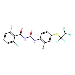 N-((2-Bromo-4-(2-chloro-1,1,2-trifluoroethyl)thiophenyl)carbamoyl)-2,6-difluorobenzamide structure