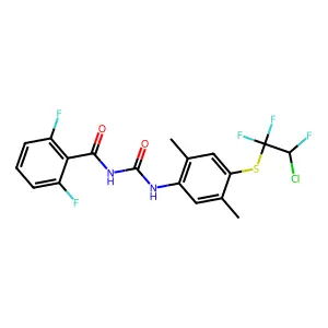 N-((4-(2-Chloro-1,1,2-trifluoroethyl)sulfanyl-2,5-dimethylphenyl)carbamoyl)-2,6-difluorobenzamide structure